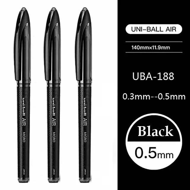 Japan Uniball Gel Pen AIR Straight Liquid Signature Pen UBA-188 Black Technology 0.5/0.7mm Free Writing School Supplies