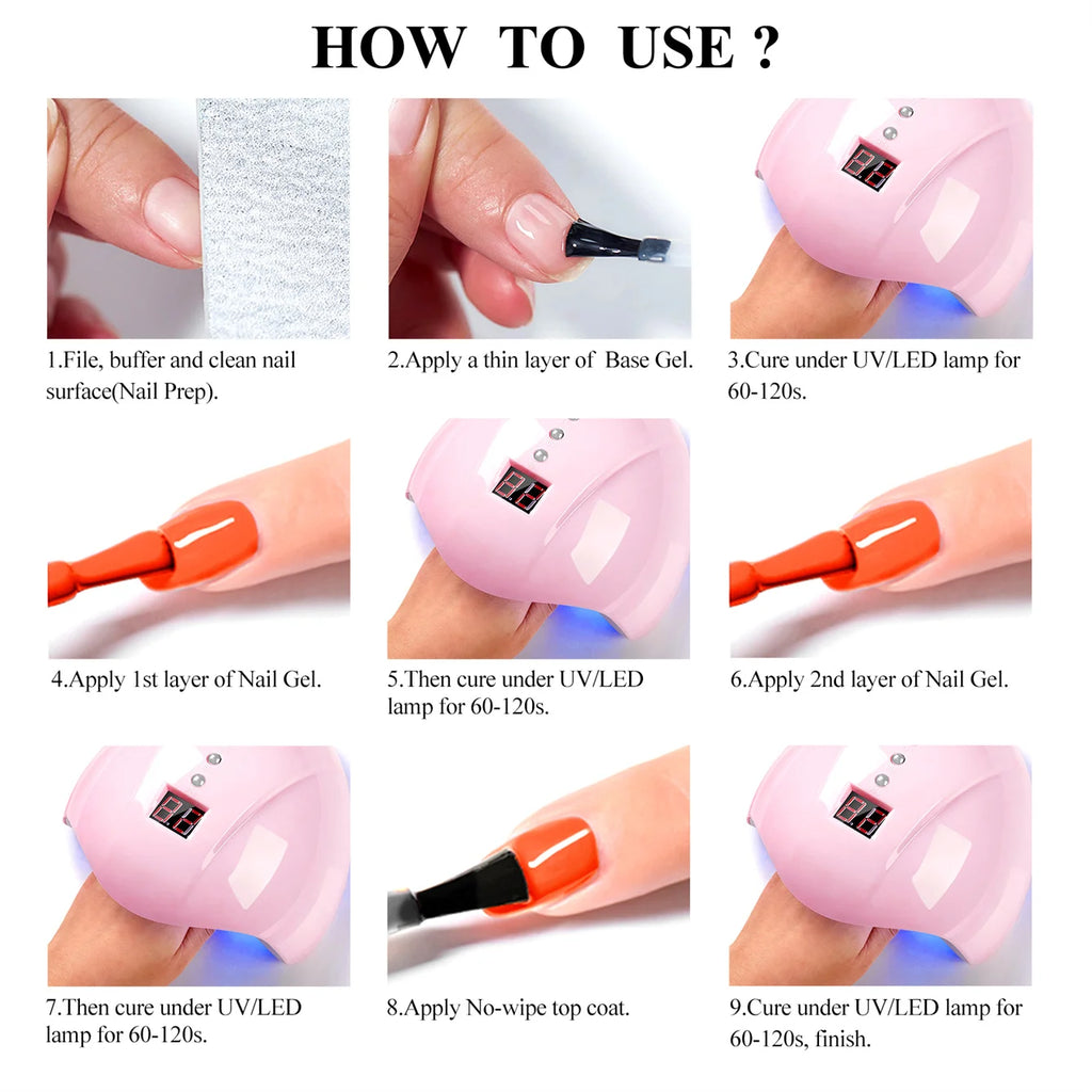 6pcs Gel Nail Polish Set HEMA Free 7ml Semi Permanent Soak Off UV Gel Varnish Nail Art Decoration Summer Nails Nail Supplies DIY