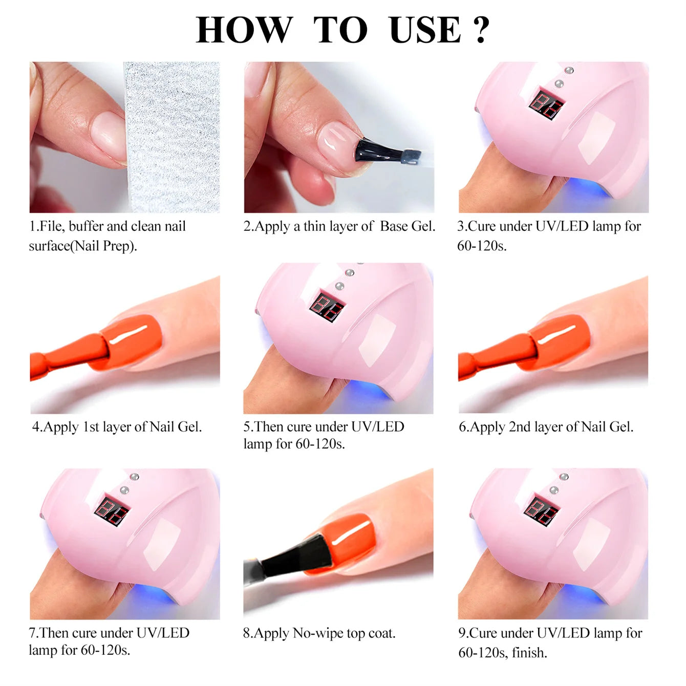 6pcs Gel Nail Polish Set HEMA Free 7ml Semi Permanent Soak Off UV Gel Varnish Nail Art Decoration Summer Nails Nail Supplies DIY