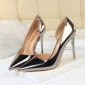 Women 10.5cm High Heels Pumps Lady Stripper Stiletto Metallic Leather Scarpins Wedding Heels Catwalk Party Silver Gold Shoes
