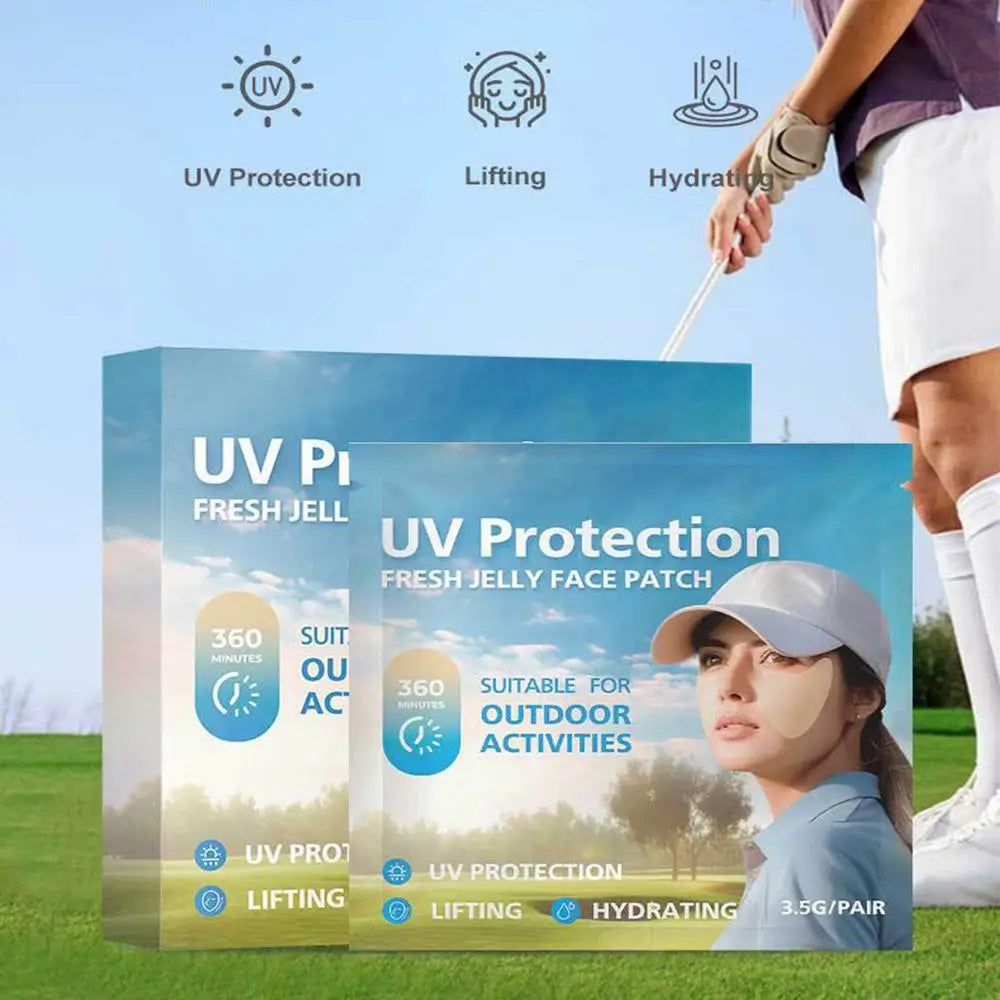 5 pair Golf Sunscreen Face Patches Anti-Sweat Moisturizing Sun Protection Stickers UV Facial Patch for Summer Outdoor Activities