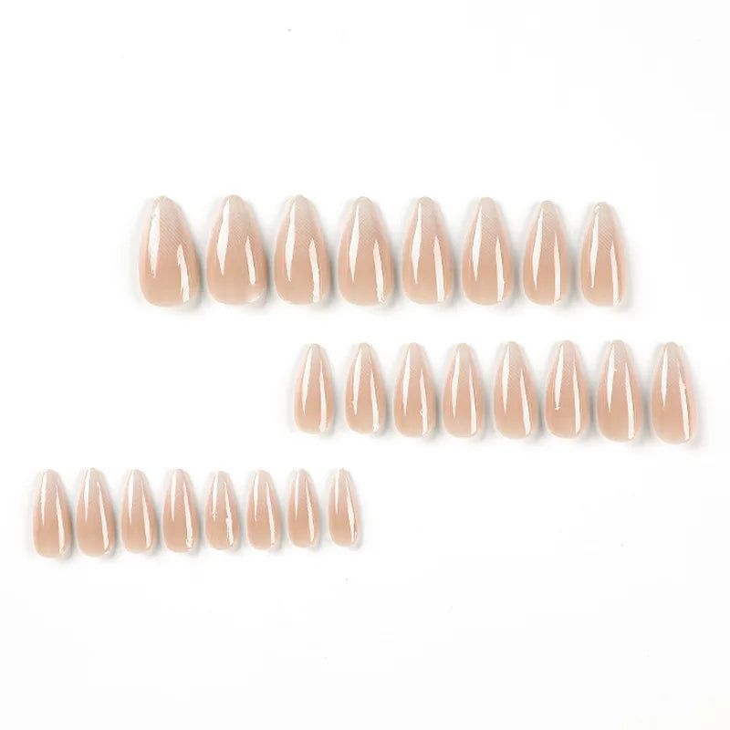 24 almond-drop-shaped false nails, 1 jelly glue sticker + 1 nail file