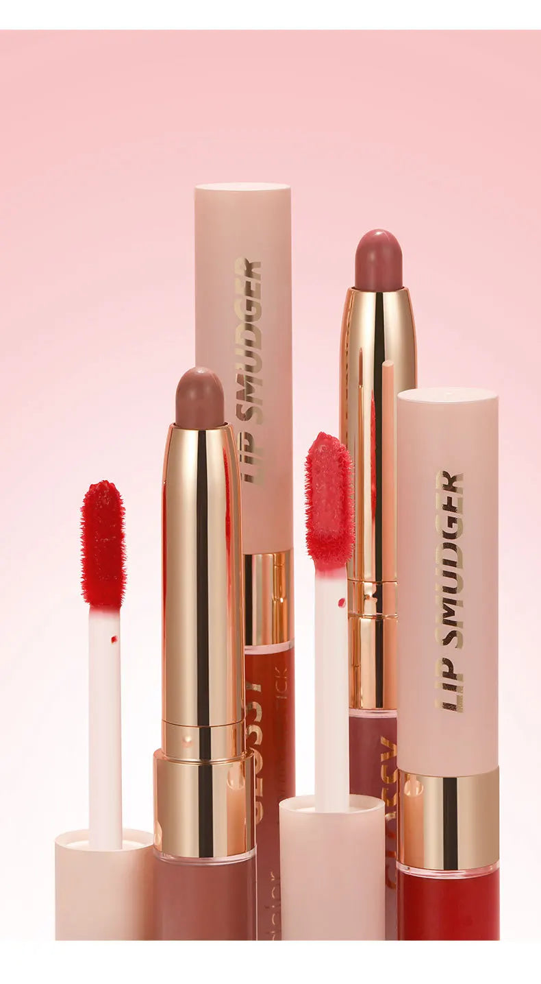 10-Color Double-Headed Lipstick Lip Gloss Moisturizing and Durable Matte Lip Gloss Color-Producing Liquid Lipstick For Makeup