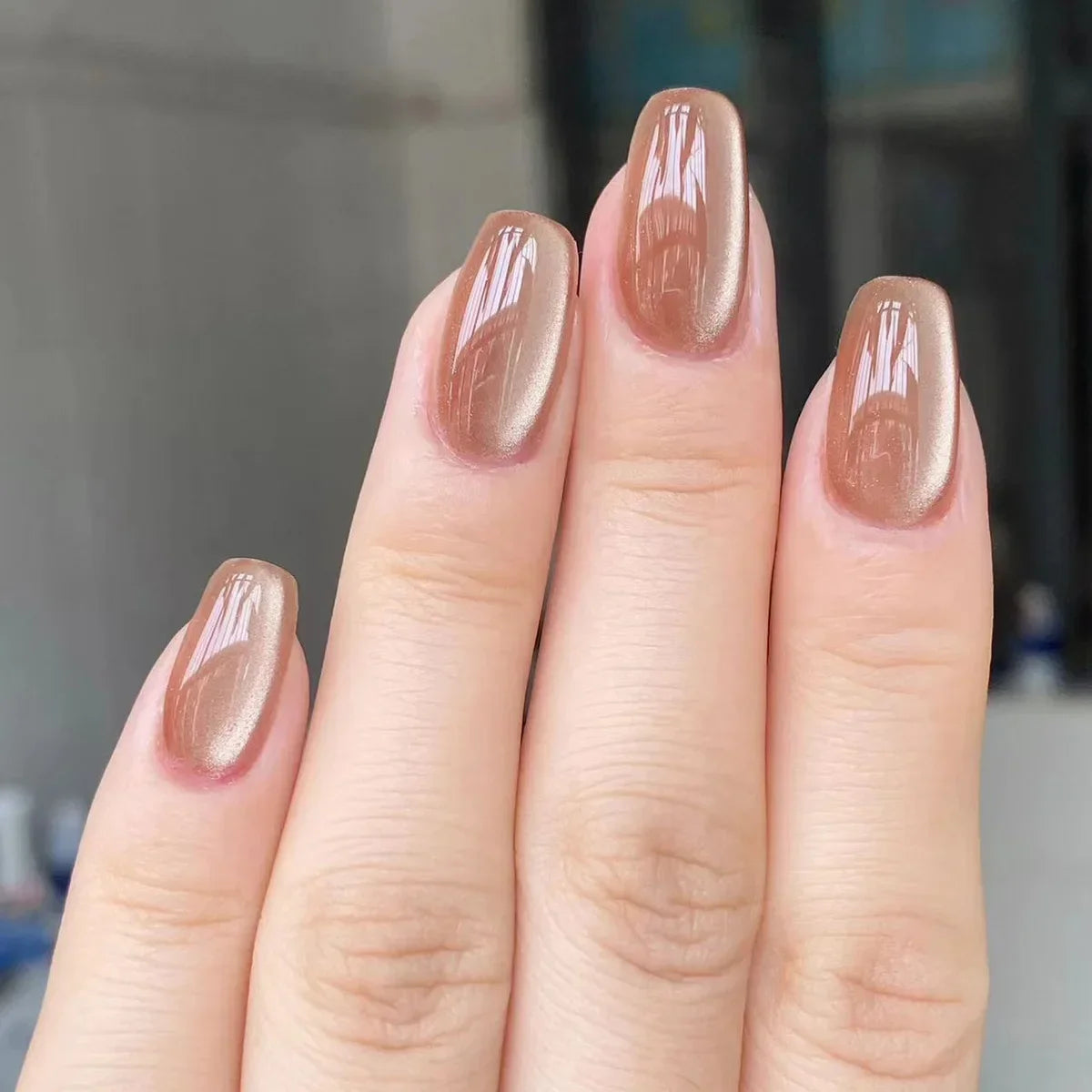 24Pcs Solid Color Wine Red Design Press on Nail Short Square False Nails Simple Detachable Finished Full Cover Nail Tips