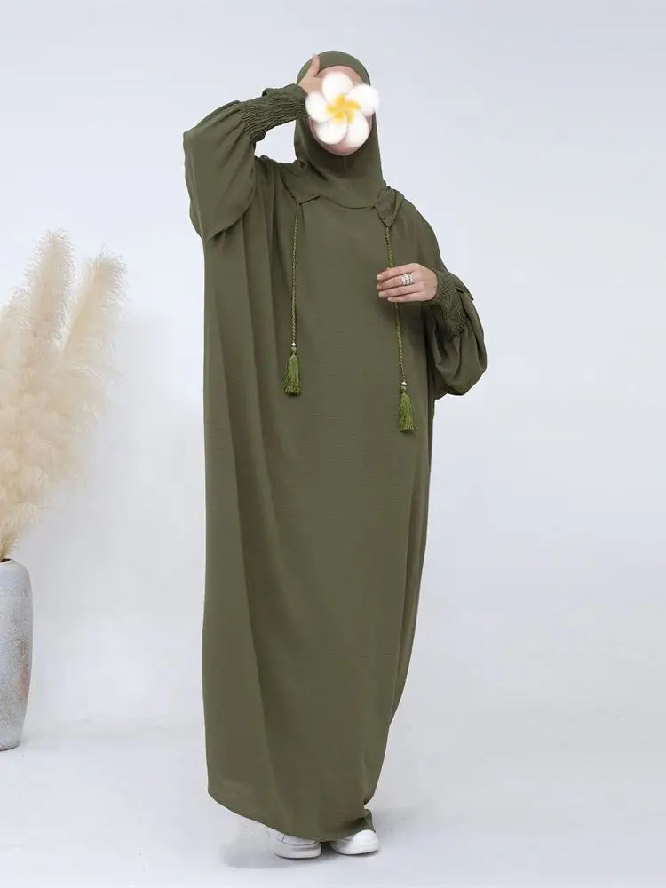 Ramadan Niqab Khimar Muslim Abaya Damen Dubai Turkey Islam Prayer Clothes Women Jilbab Modest Dress Kaftan Robe Femme Musulmane