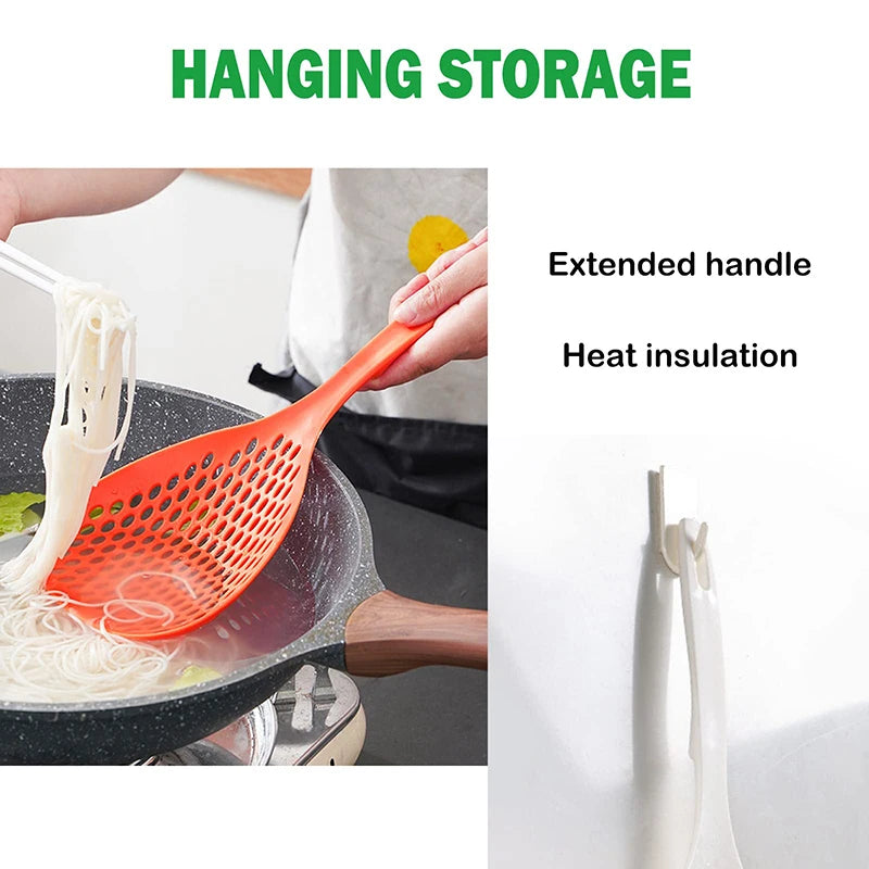 large scoop colander strainer kitchen large noodle scoop long handled drain filter noodle dumpling wonton scoop