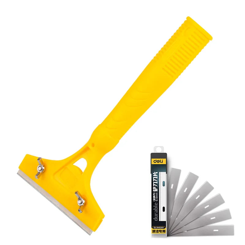 Deli Portable Cleaning Knife Cleaning Shovel Cutter Glass Floor Tiles Scraper Blade Seam Removal Household Kitchen Hand Tool