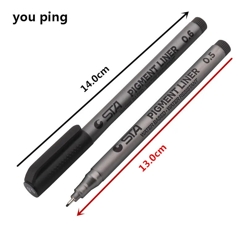 Waterproof Art Markers Brush Pen Sketch Drawing comics Pigment Line Pens  Office  School Stationery Supplies