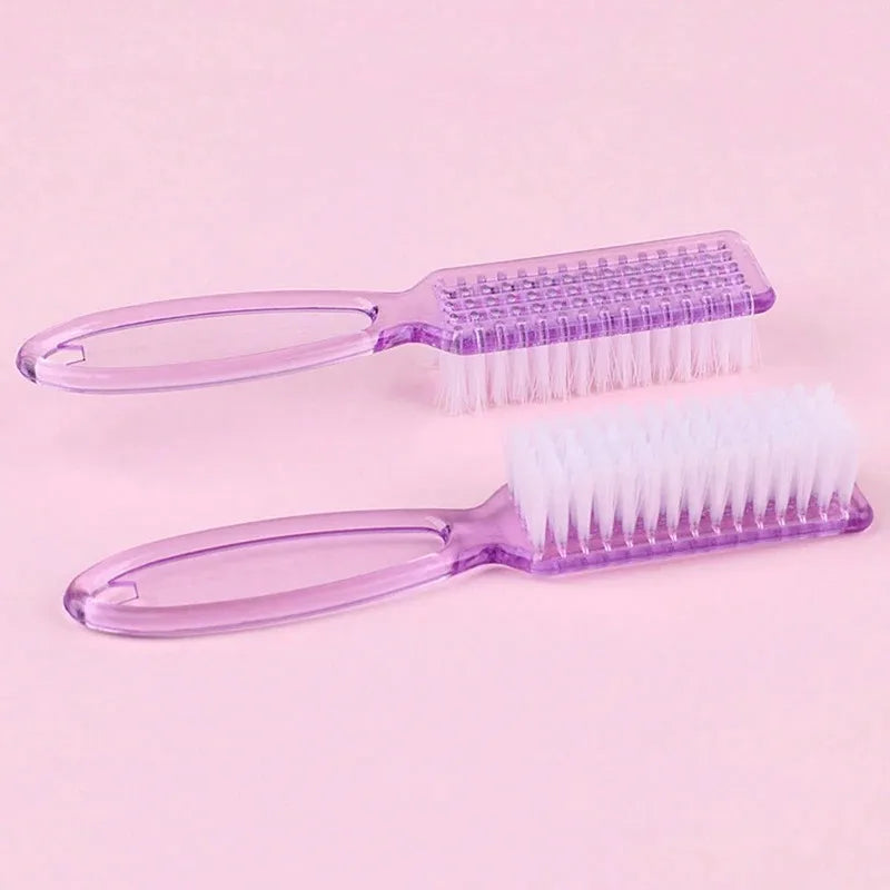 2pcs Nail Brush Cleaning Remove Dust Powder Plastic Cleaner for Acrylic UV Gel Nails Art Manicure Nail Care Accessories