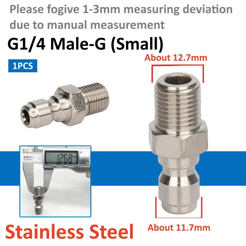 1/4" 3/8" 1/2" High Pressure Quick Connector Car Washer Adapter Water Gun Hydraulic Couplers Couplings for Garden Irrigation