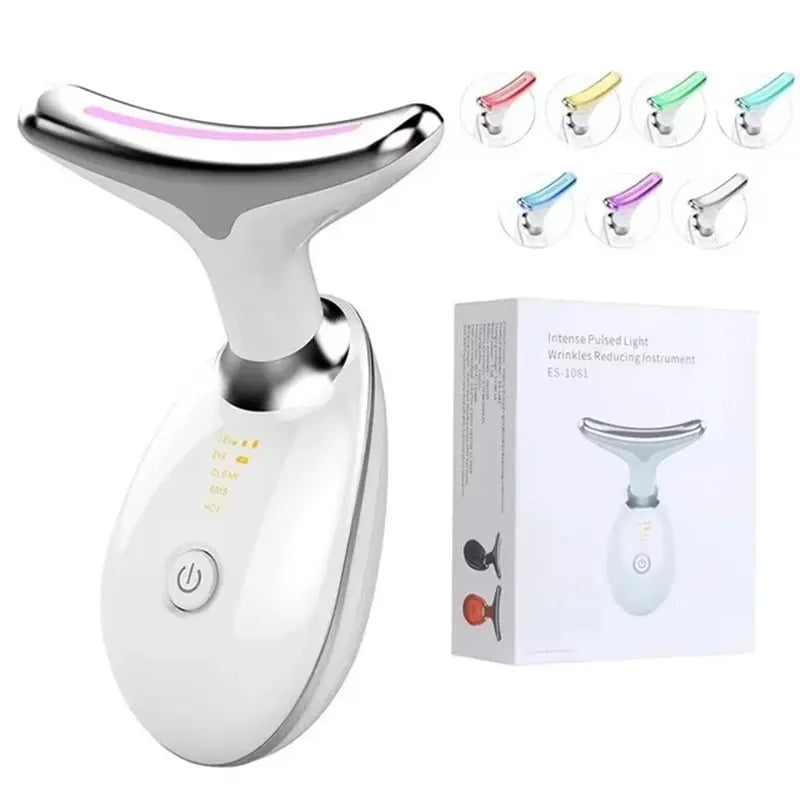 7 Colors LED Lights Face Neck Beauty Device Vibration Massage Improve Neck Lines Face Lifting Machine for Wrinkles, Double Chin4