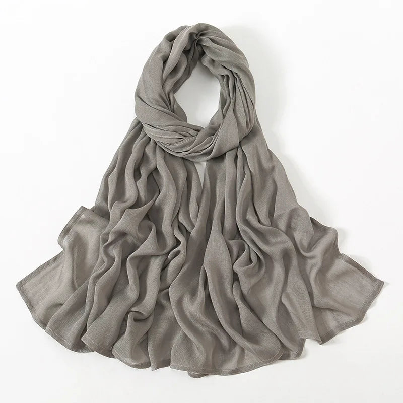 New Muslim Hijabs for Women Scarf Thin Plain Shawls Femme Musulman Soft Viscose Rayon Headscarf Islamic Turban Headband 190x85cm