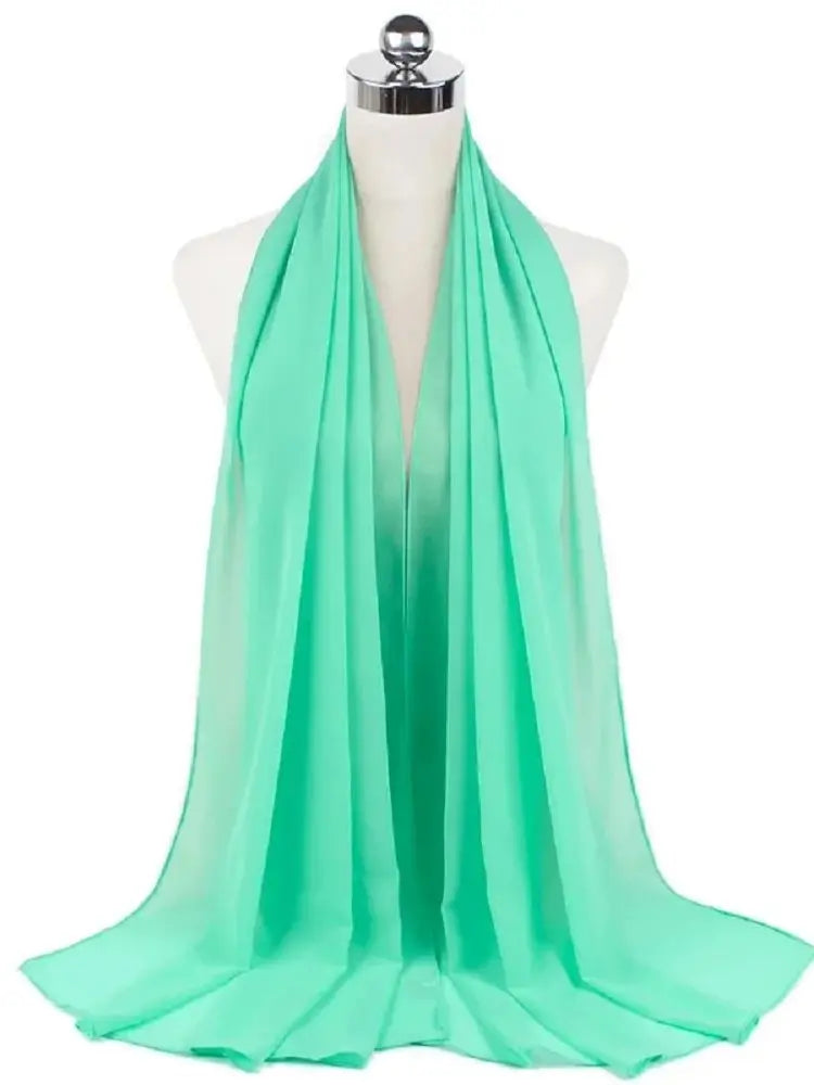 New Fashion Women Solid Chiffon Headscarf Ready To Wear Instant Hijab Scarf Muslim Shawl Islamic Hijabs Arab Wrap Head Scarves