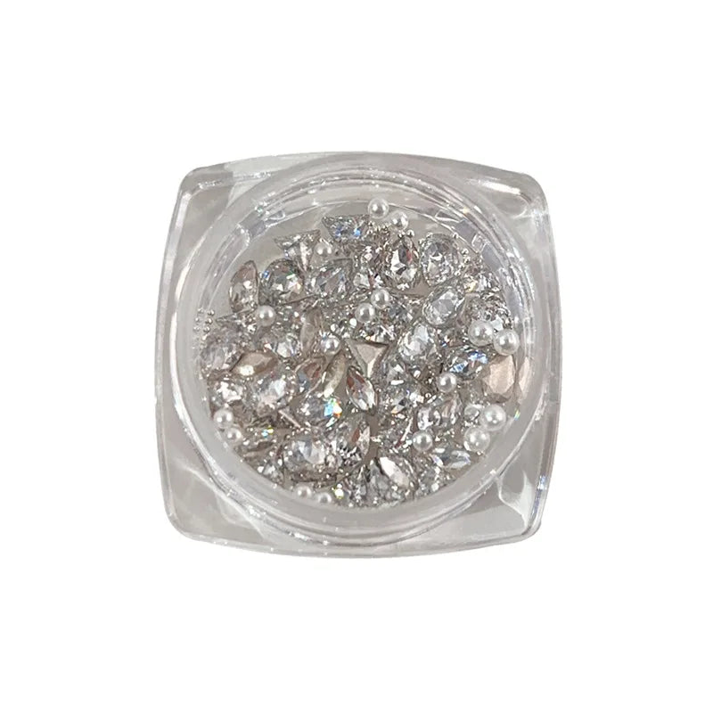 50PCS 3D Mini Zircon Nail Art Rhinestone Crystal Diamond Accessories For Glitter Manicure Nails Decoration Supplies Material