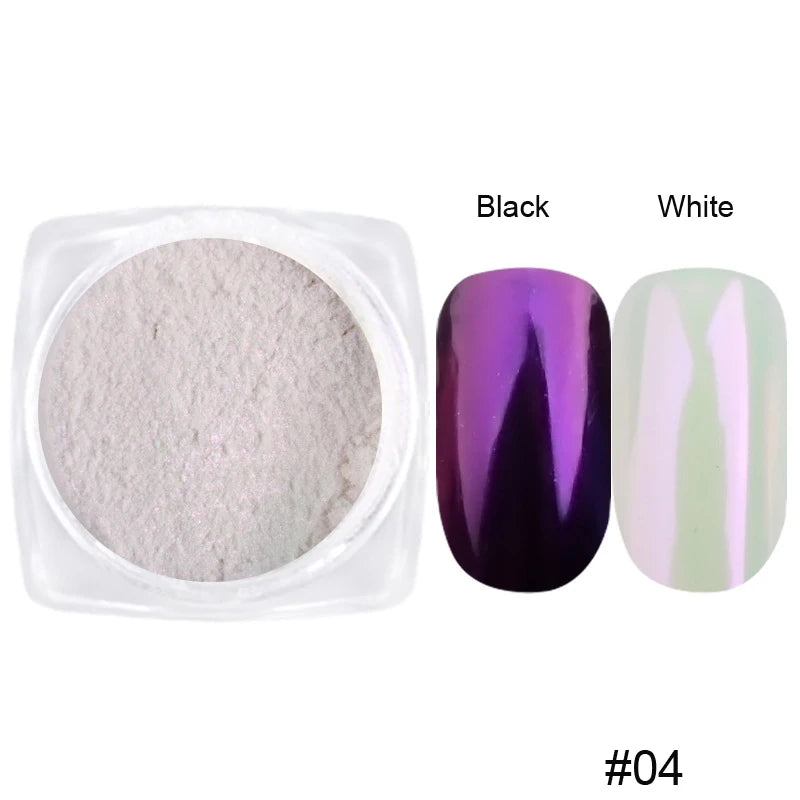 Pearl White Nails Glitter Aurora - Hailey Bieber Nails Moonlight Powders Fritillary Shell Mirror Pigment Nail Decoration