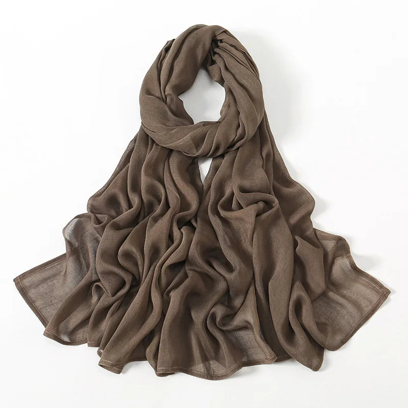 New Muslim Hijabs for Women Scarf Thin Plain Shawls Femme Musulman Soft Viscose Rayon Headscarf Islamic Turban Headband 190x85cm