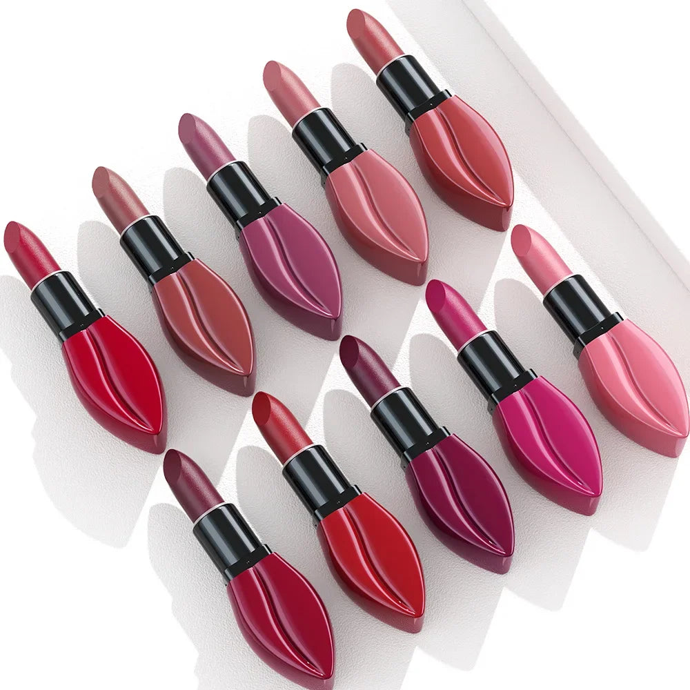 Natural Smooth Matte Waterproof Velvet Nude Lipstick Sexy Red Brown Lip Stick Pigments Makeup Lipgloss Long Lasting Profissional