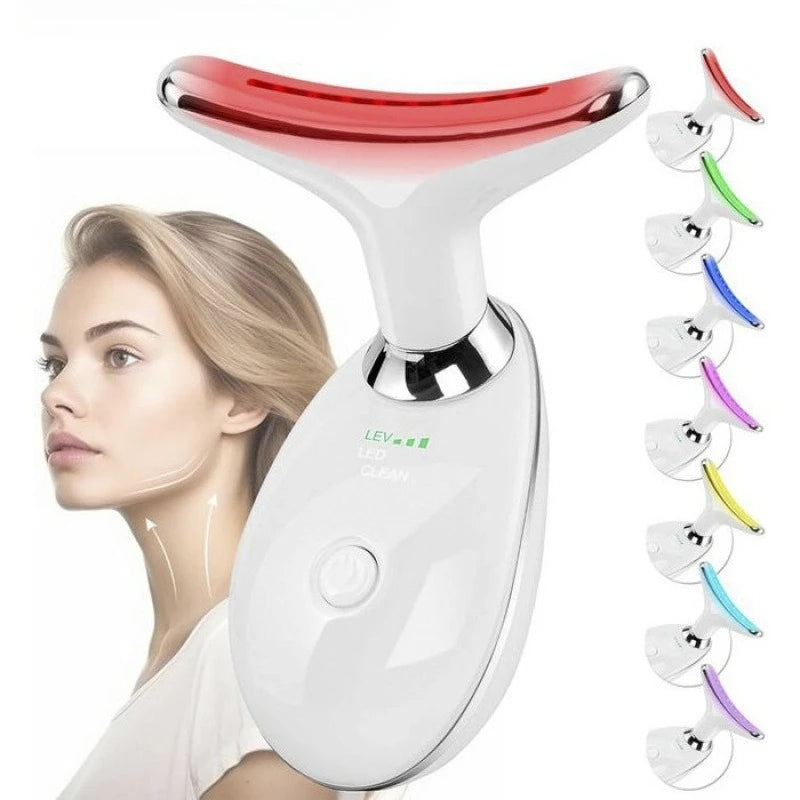 7 Colors LED Neck Face Massager Face Sculpting Tool Skin Rejuvenation Device Facial Lifting Beauty Machine Skin Care Instrument