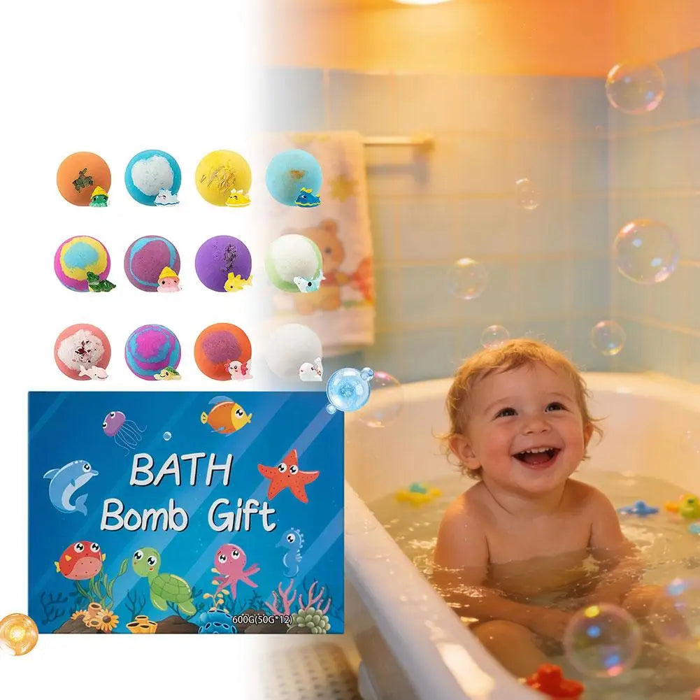 50gx12 Bath Bombs For Kids With Surprise Toys Inside For Kids Boys And Girls Holiday Bubble Bath With Cheerful Scent