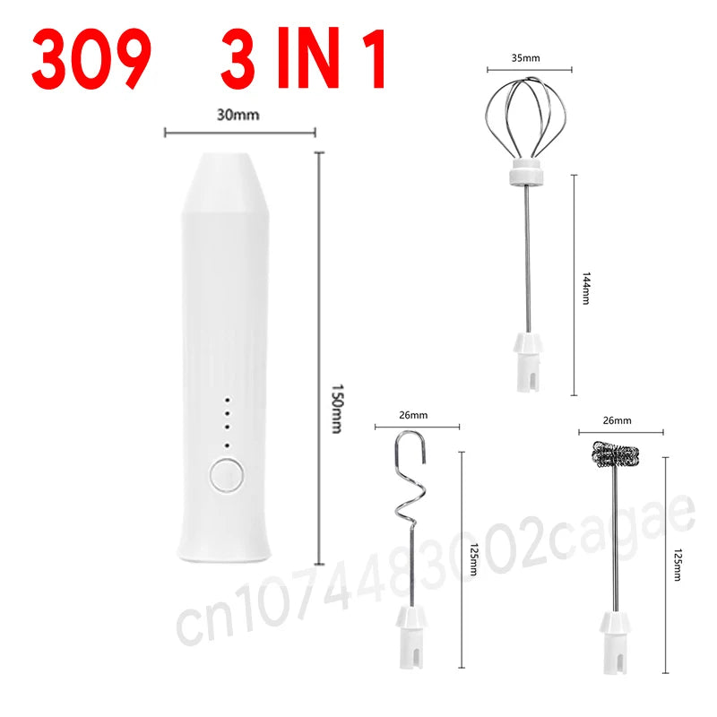 MINI Coffee Frother USB Rechargeable 3 Speeds Foam Maker Coffee Milk Mixer Electric Handle Blender Egg Beater Hot Cooking Tools