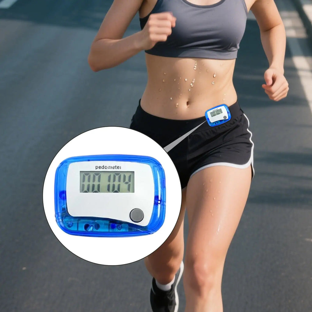 Pedometer for Walking Digital Fitness Sports Walk Meter 3D Step Pedometer for Sports Running Training Hiking Backpacking Travel