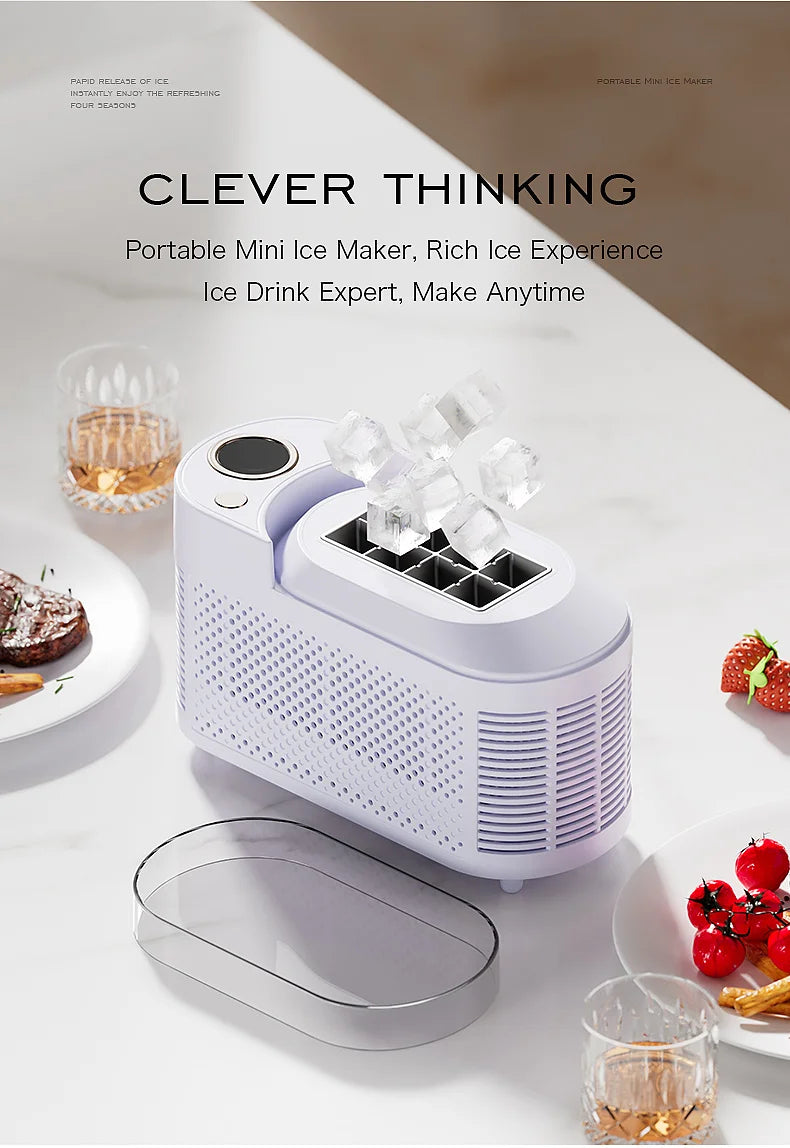 Mini Ice Maker Machine Portable Countertop Ice Cube Maker for Home Office Camping Car RV Small Ice Making Machine 12V 220V