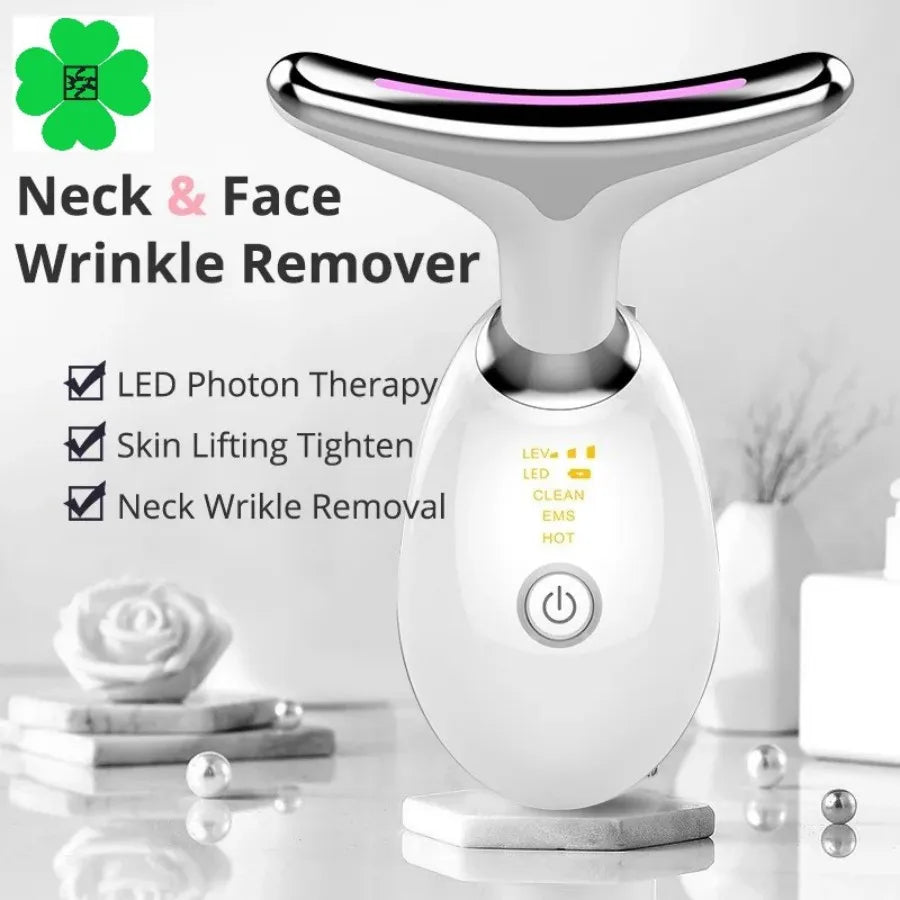 Electric Neck Massager Facial Lift with Seven Light Modes LED Skin Tightening Beauty Instrument