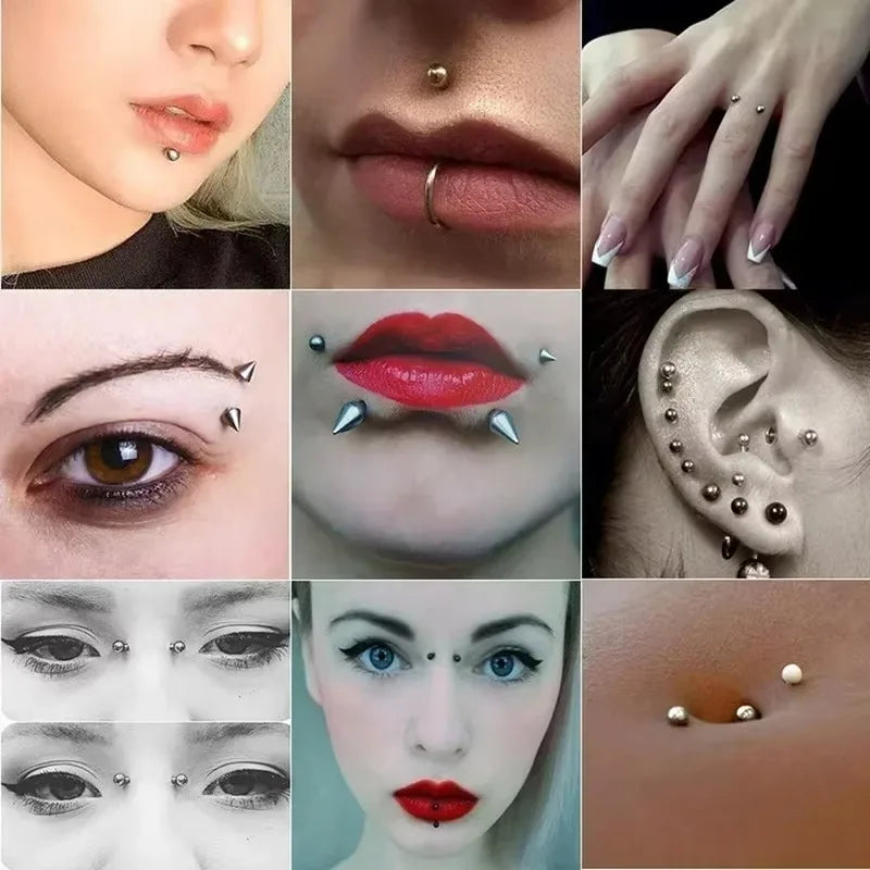 180pcs Non Piercing Lip Nails Sticker Selfadhesive Waterproof Reusable Fake Lip Nail Eyebrow Nose Ring Body Belly Button Jewelry