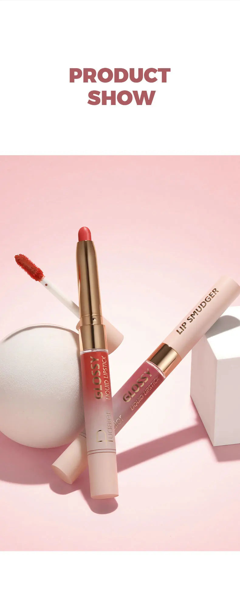 10-Color Double-Headed Lipstick Lip Gloss Moisturizing and Durable Matte Lip Gloss Color-Producing Liquid Lipstick For Makeup