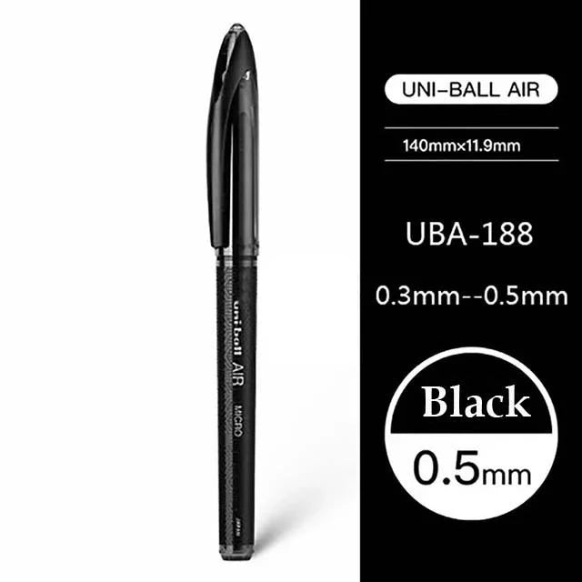 Japan Uniball Gel Pen AIR Straight Liquid Signature Pen UBA-188 Black Technology 0.5/0.7mm Free Writing School Supplies