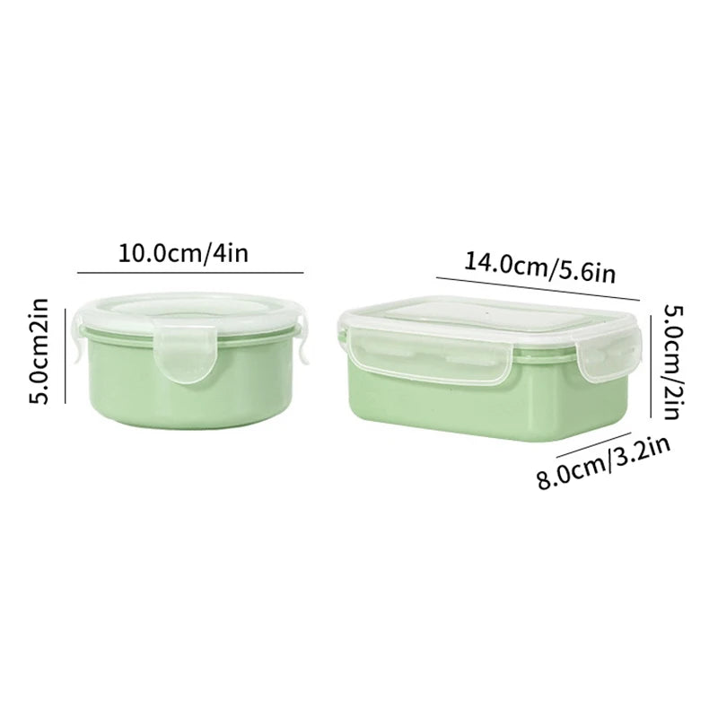 Mini Refrigerator Crisper Small Lunch Box Plastic Airtight Jar Storage Box Round Kitchen Insulated Lunch Box Organizer Snack Box