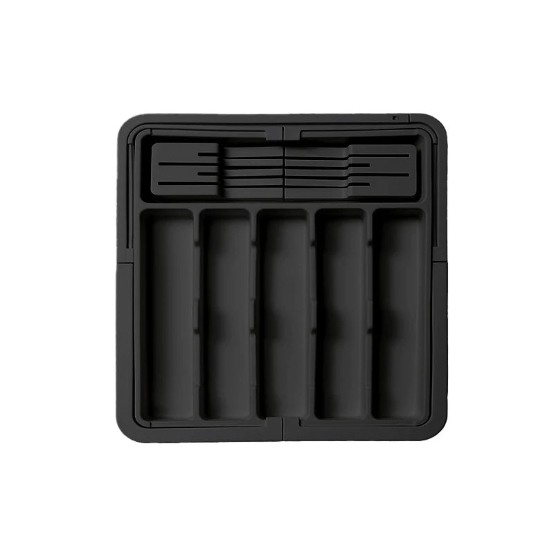 BPA Free Large Expandable Cutlery Tray - Kitchen Drawer Organizer for Silverware