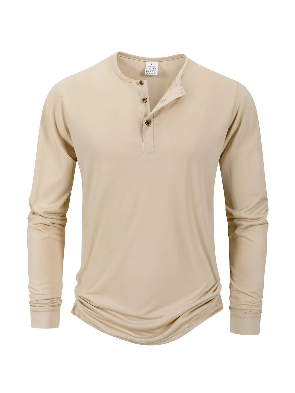 Men's T Shirt Autumn Button Long Sleeve Henley Neck T-Shirt Solid Color Casual Breathable Versatile Tops Fashion Slim T-Shirts