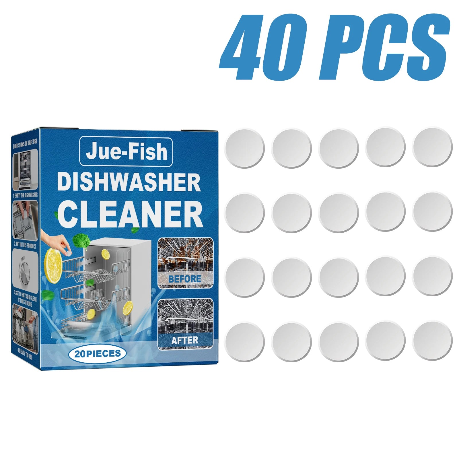 Dishwasher Cleaner Strong Oil Stain Removal Descaling Detergent Tablets Kitchen Cleaning Tools for Dishwasher Washing Machine