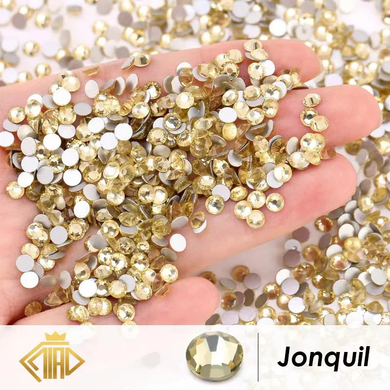 1440Pcs/Pack Flatback 3D Glass Swarovsky DIY Nails Rhinestones Art Decoration Shiny Crystal Stones Gems Manicure