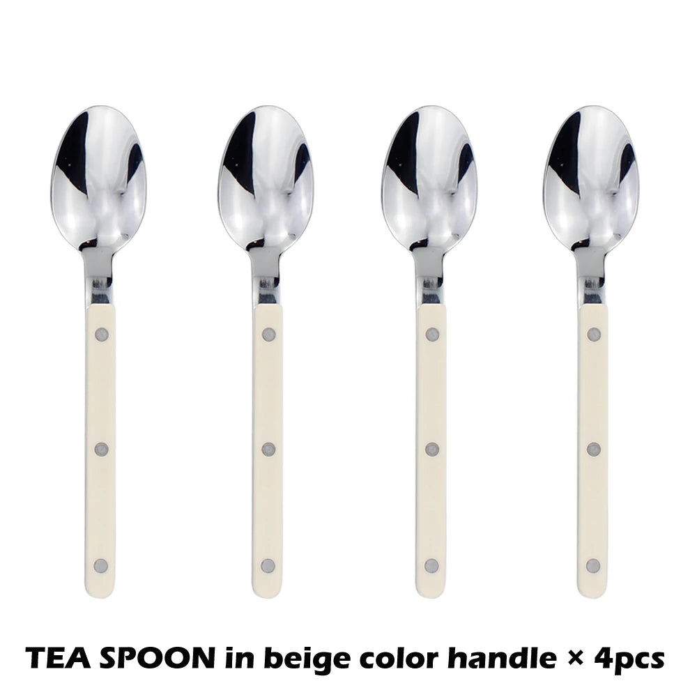 Fashionable Design Top Mirror Polishing Cutlery Sets Stainless Steel 18/8(304) ABS Handle With Rivets Silverware Set For Kitchen