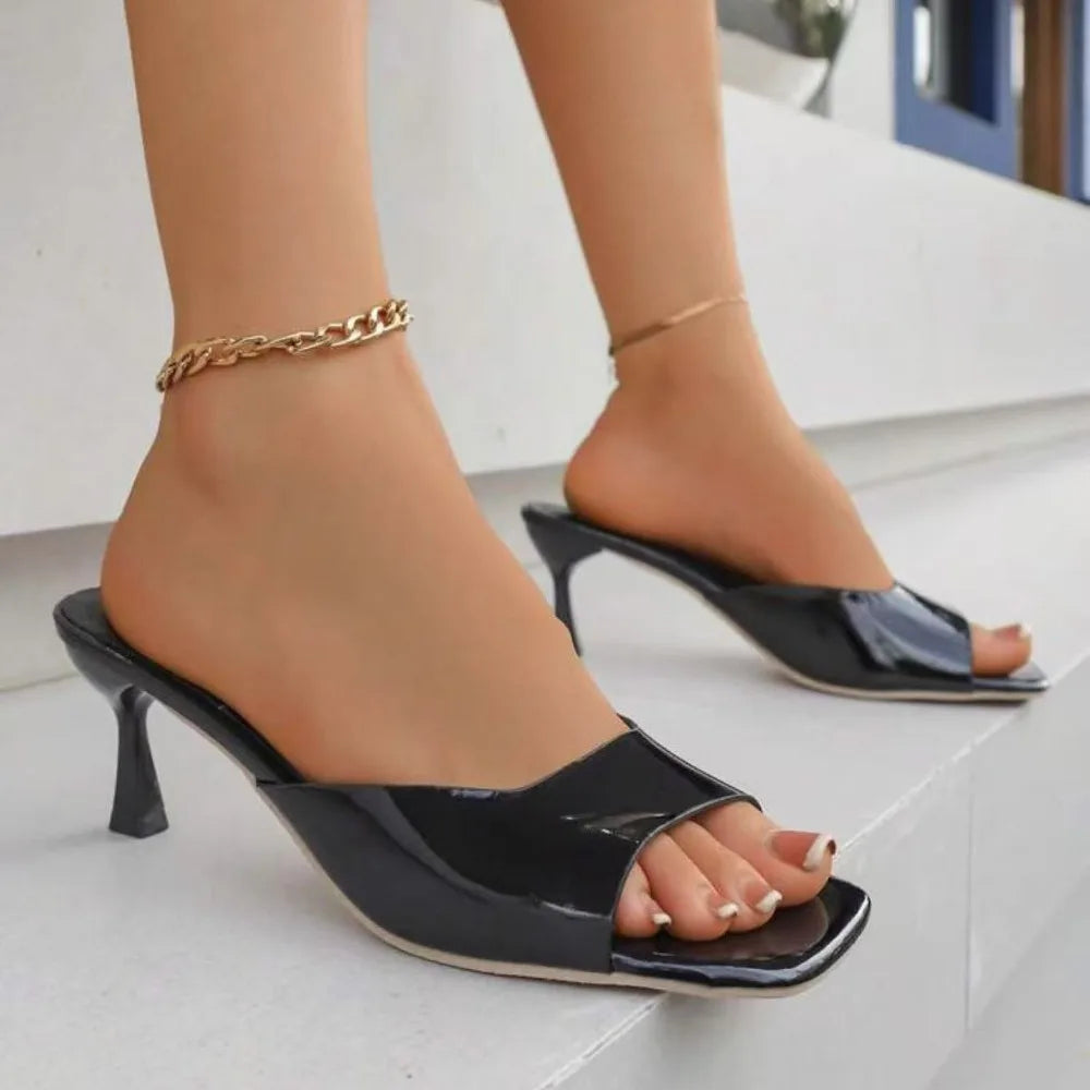 Fashion Fish Mouth Slippers Summer Comfort Dress Shoes Sexy Open Toe Stiletto Sandals Elegant Office Women High Heels