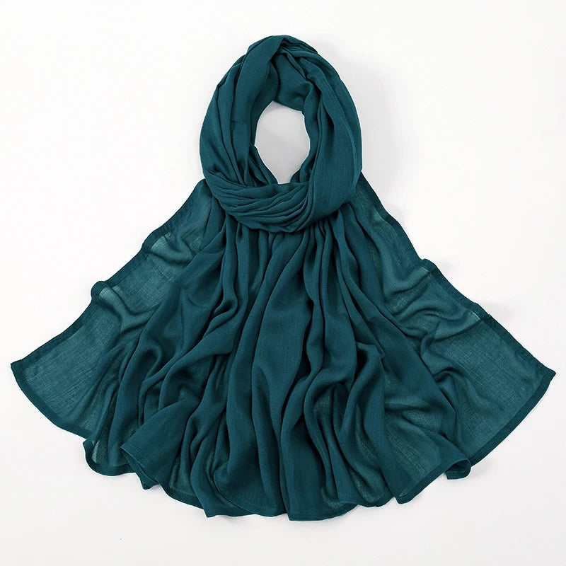 New Muslim Hijabs for Women Scarf Thin Plain Shawls Femme Musulman Soft Viscose Rayon Headscarf Islamic Turban Headband 190x85cm