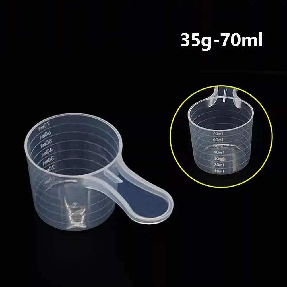 5pcs/set Transparent Plastic Spoon Measuring Flat-bottomed Spoon with Scale Useful Kitchen Baking Measuring Spoon
