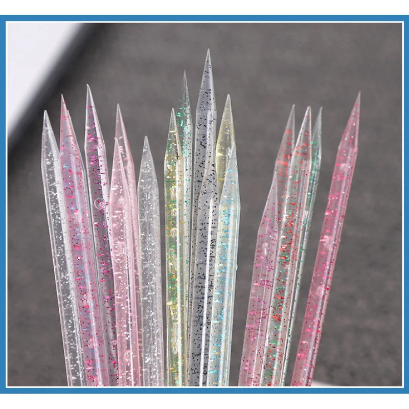 50/100 Pcs Reusable Double-Ended Cuticle Tool - Crystal Nail Art Pusher for Manicure & Pedicure