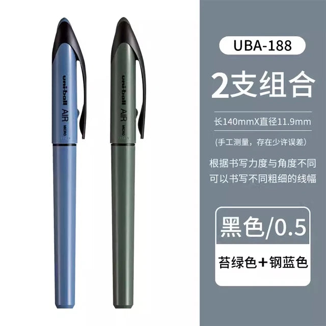 Japan Uniball Gel Pen AIR Straight Liquid Signature Pen UBA-188 Black Technology 0.5/0.7mm Free Writing School Supplies