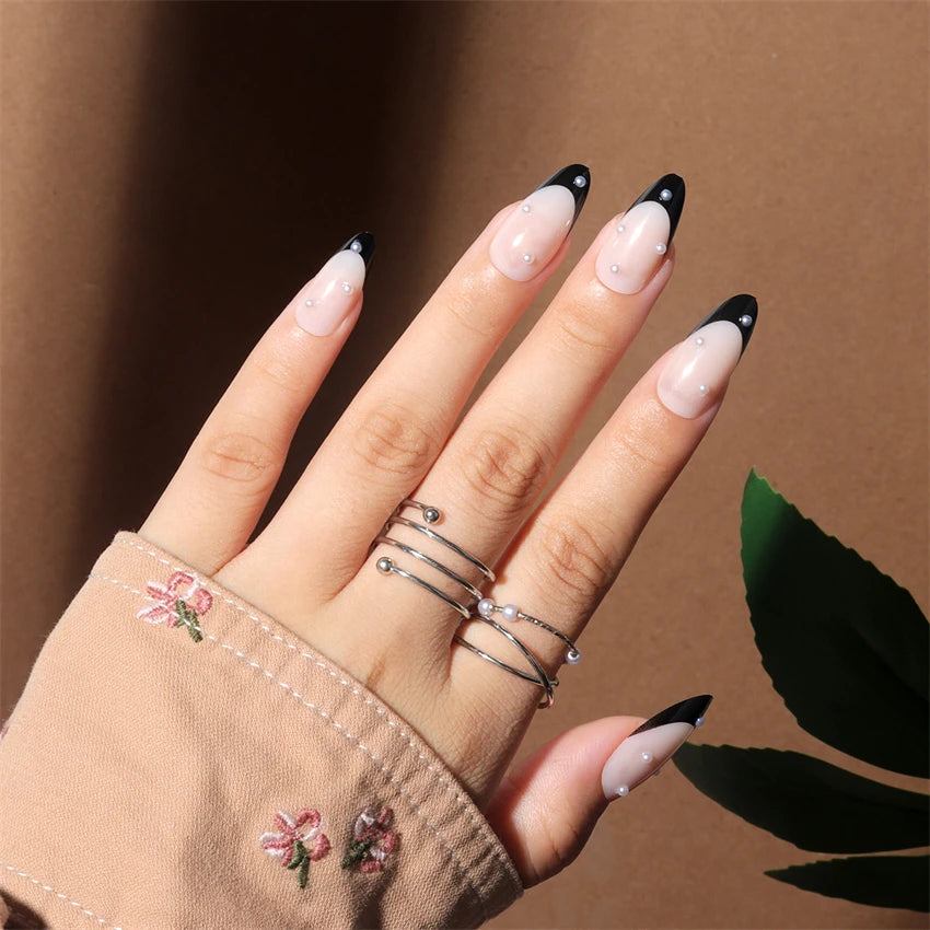 24Pcs/Set Love Ballerina Press on Nails Sets Free False Nails Adhesive Full Cover Artificial Art Fake Nail Professional Material