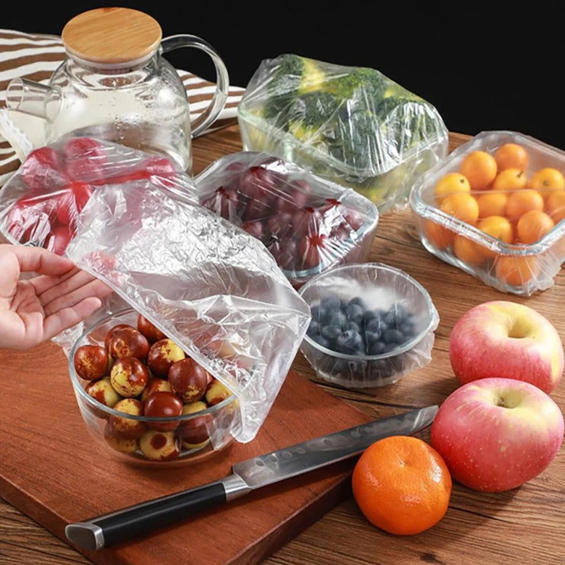 120/70/52CM Disposable Kitchen Accessory Food Cover Storage Bag Saver Dust Food Grade Fresh Lids Elastic Shower Headgear Cover