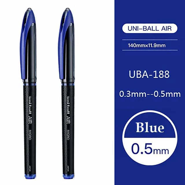 Japan Uniball Gel Pen AIR Straight Liquid Signature Pen UBA-188 Black Technology 0.5/0.7mm Free Writing School Supplies