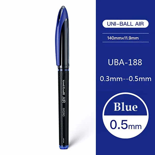 Japan Uniball Gel Pen AIR Straight Liquid Signature Pen UBA-188 Black Technology 0.5/0.7mm Free Writing School Supplies