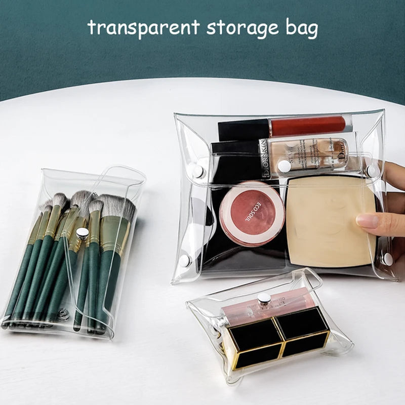 Makeup Bag Clear Organizer Cosmetic Bags Travel Portable Brush Case Storage Set PVC Transparent Pen Bath Toiletry Wash