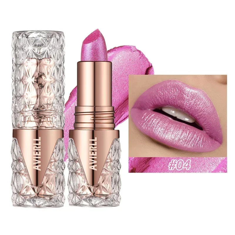 10 Colors 3 in 1 Pearlescent Lipstick Long Lasting Moisturizing Sparkling Quicksand Gold Lip Gloss Pearl Shimmer Sexy Lip Makeup