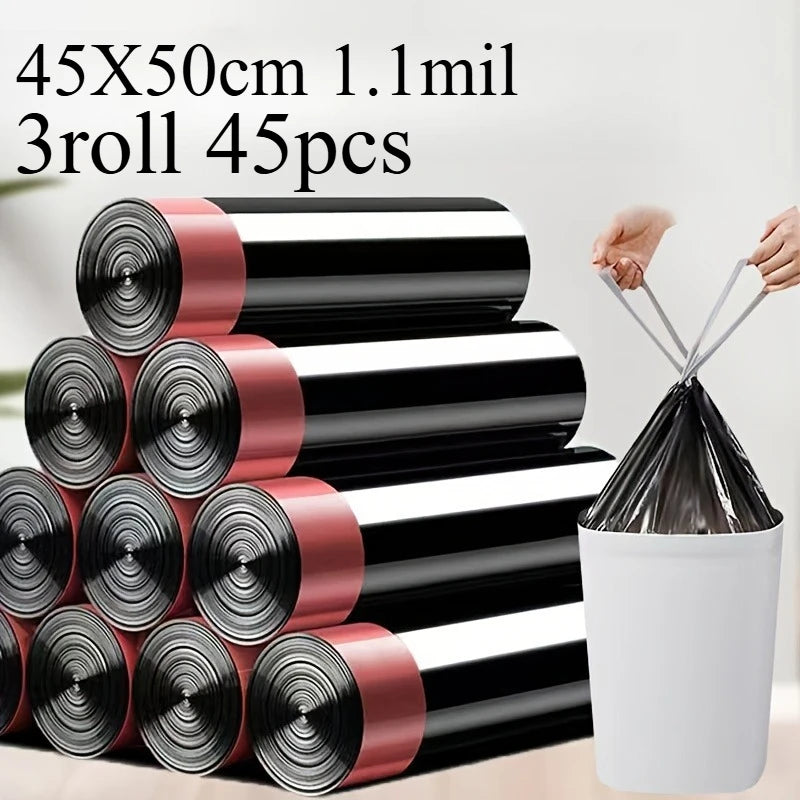 1/3/5Rolls 3.6Gallon Drawstring Trash BagsHeavy Duty Bin Liners for Kitchen, Bathroom, Bedroom, Living Room and Office.