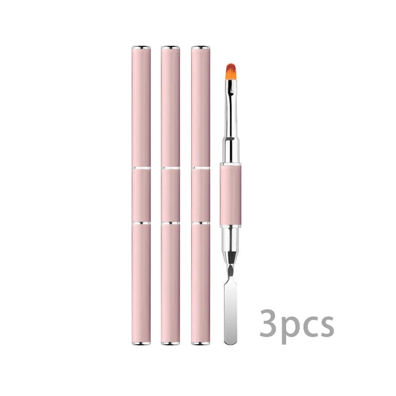 Gel Brush & Picker, 2 IN 1 Design Nail Brush and Spatula,Gel Nail Brush Tool for Acrylic Nails Extension Gel