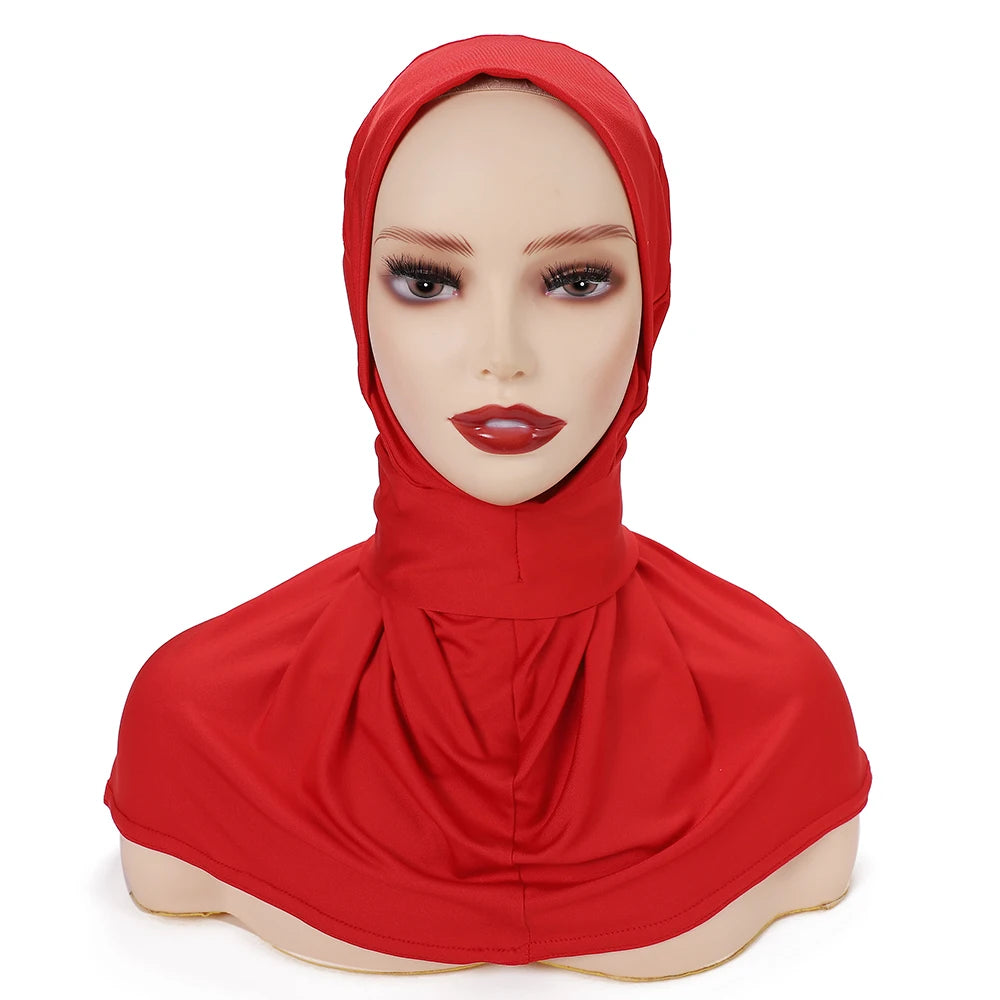 New Instant Hijab for Muslim Women Full Cover Headwraps Scarf Islam Turban Caps Ready to Wear Snap Undercap Hijab